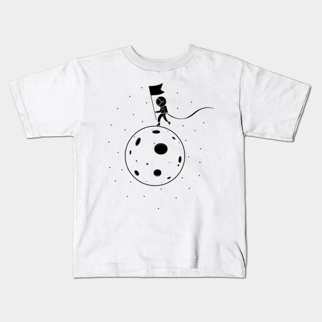 Black and White Moon Landing Kids T-Shirt by RedRubi